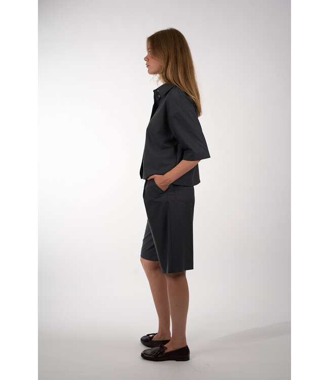 SAMSOE SAMSOE SAHARPER PLEAT SHORT OMBRE BLUE