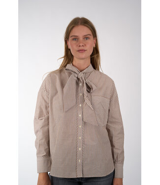 JC Sophie JCSOPHIE POLO BLOUSE 373 BROWN STRIPES