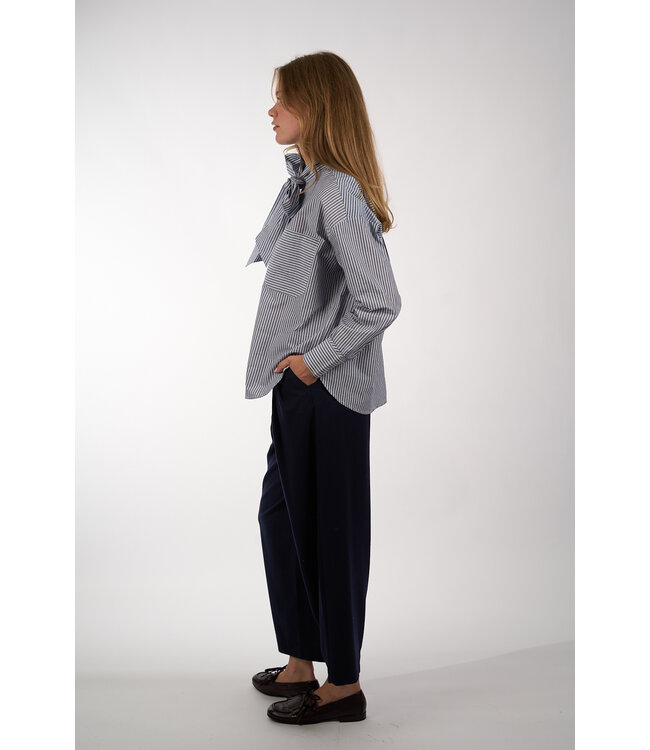 JCSOPHIE POLO BLOUSE 372 DARK BLUE STRIPES