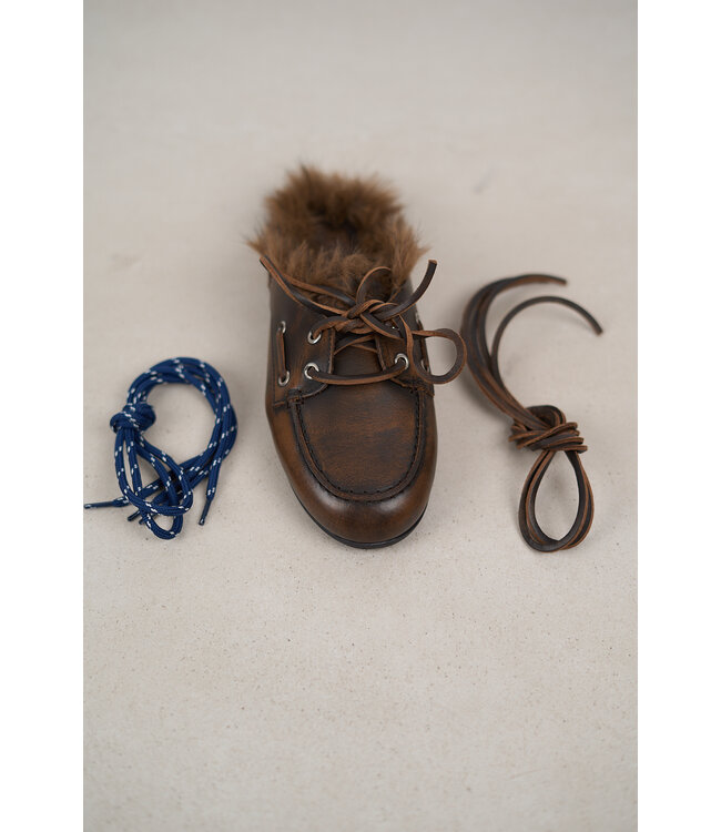 POSA BOAT LOAFER MULE HAIRY FUR