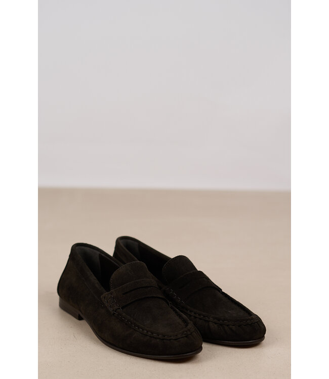 POSA PENNY LOAFER DARK BROWN SUEDE