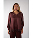 IVI SOLID LACE TUNIC BLOUSE BURGUNDY