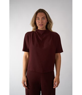 Vince VINCE DRAPED FUNNEL TOP BLACK/ROSE