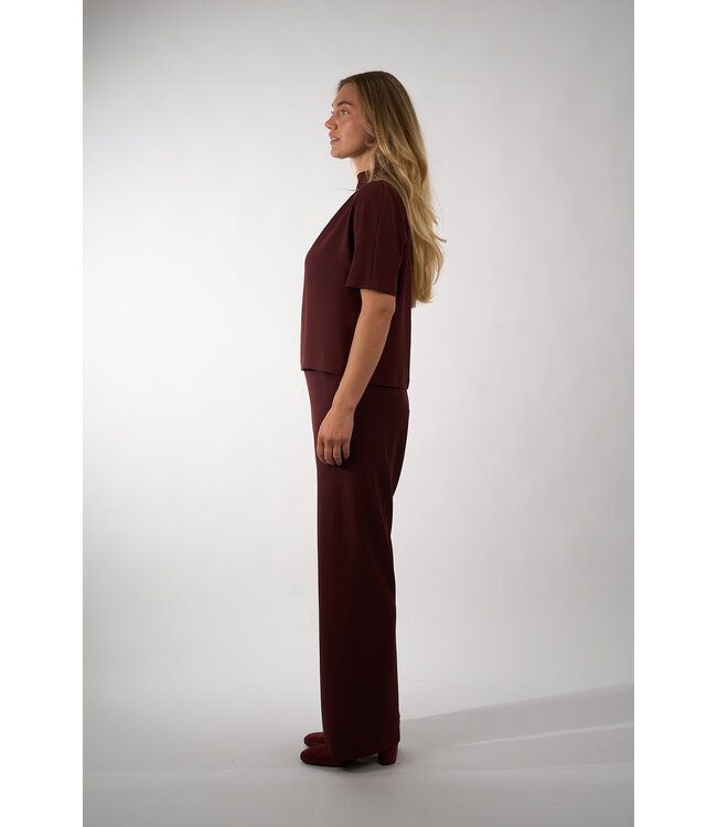 VINCE DRAPED FUNNEL TOP BLACK/ROSE