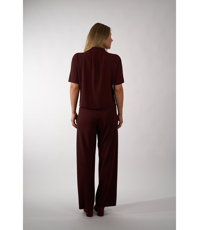 VINCE DRAPED FUNNEL TOP BLACK/ROSE