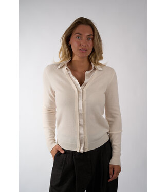Vince VINCE MIXED MEDIA CARDIGAN 1010WH
