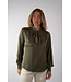 IVI IVI WOLID SILK BLOUSE OLIVE
