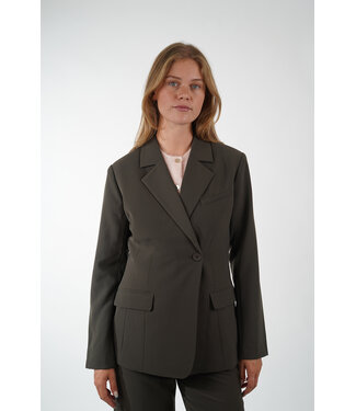 Second Female SECOND FEMALE FIQUE FITTED BLAZER BLACK OLIVE