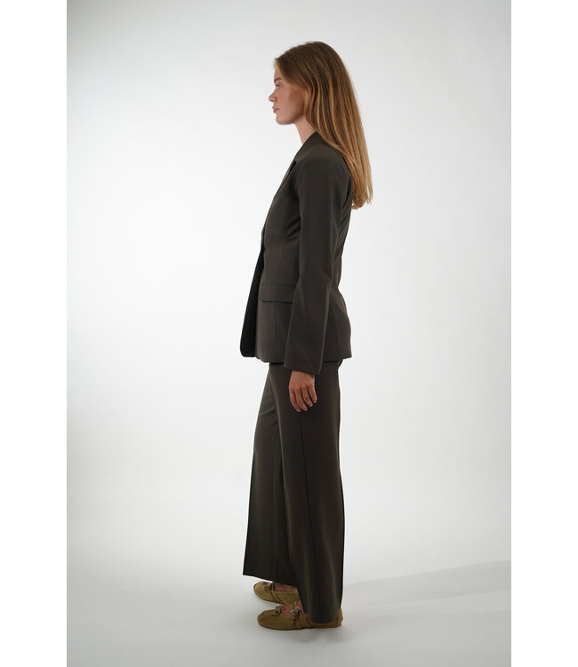 SECOND FEMALE FIQUE FITTED BLAZER BLACK OLIVE
