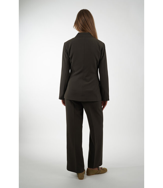 SECOND FEMALE FIQUE FITTED BLAZER BLACK OLIVE