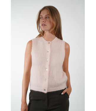 Second Female SECOND FEMALE BROOK KNIT BUTTON VEST PALE DOGWOOD