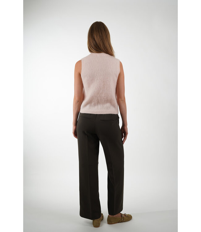 SECOND FEMALE BROOK KNIT BUTTON VEST PALE DOGWOOD