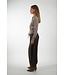 SECOND FEMALE LONGO KNIT LS COLLAR MID BROWN MELANGE