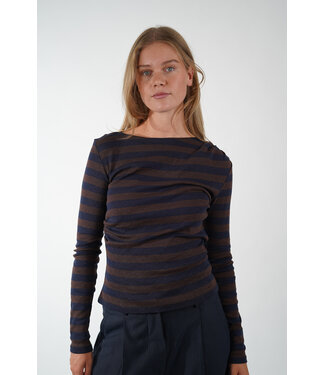 By Bar BY BAR LEYA BIG STRIPE TOP COFFEE BEAN