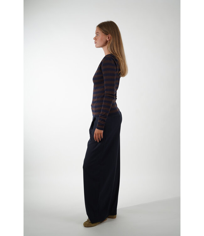 BY BAR LEYA BIG STRIPE TOP COFFEE BEAN