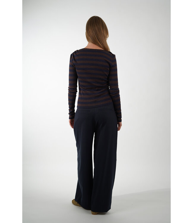 BY BAR LEYA BIG STRIPE TOP COFFEE BEAN