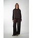 BY BAR KRIS SATIN STRIPE BLOUSE ESPRESSO