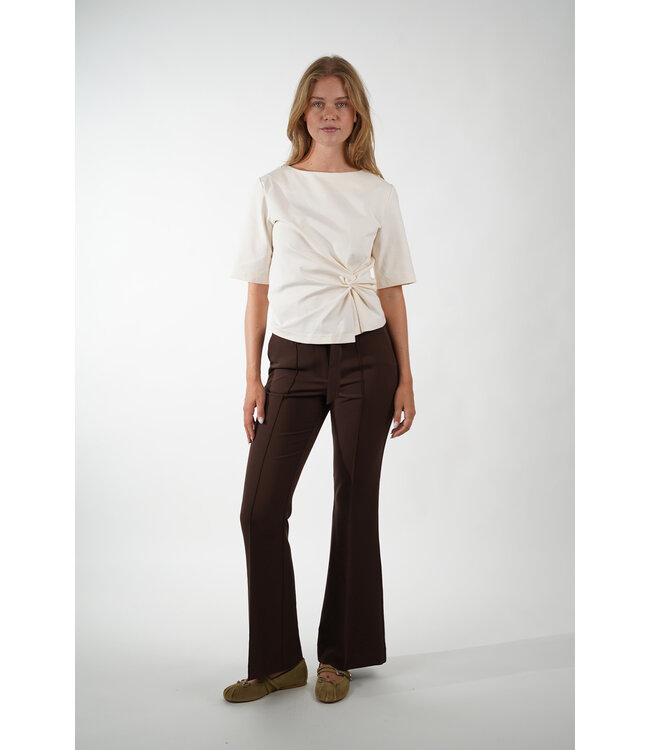 SECOND FEMALE ARKAI DRAPE TEE EGGNOG