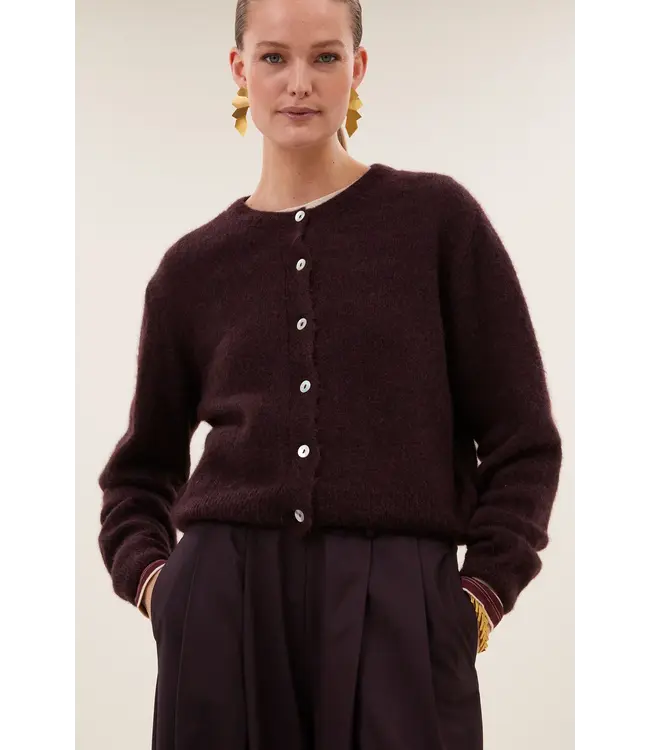 BY BAR CLEO CARDIGAN DEEP WINE