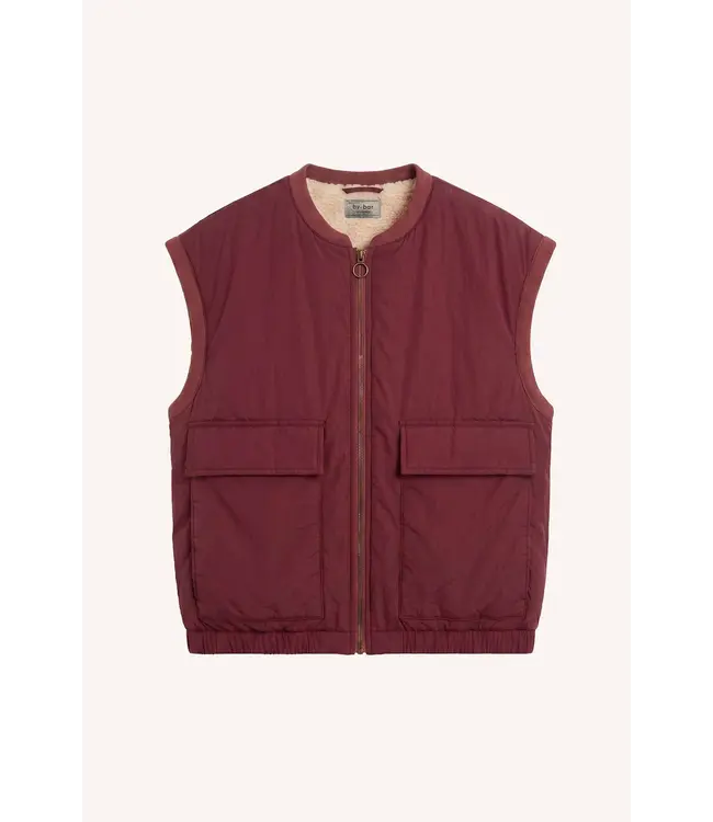 BY BAR GIO SLEEVELESS JACKET WINE