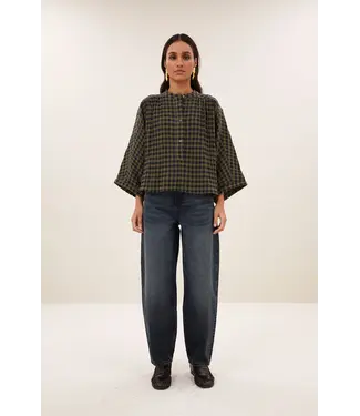 By Bar BY BAR JESS BLOUSE OLIVE CHECK