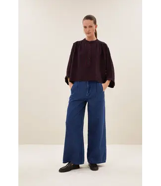 By Bar BY BAR JESS BLOUSE WINE CHECK