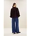 BY BAR JESS BLOUSE WINE CHECK