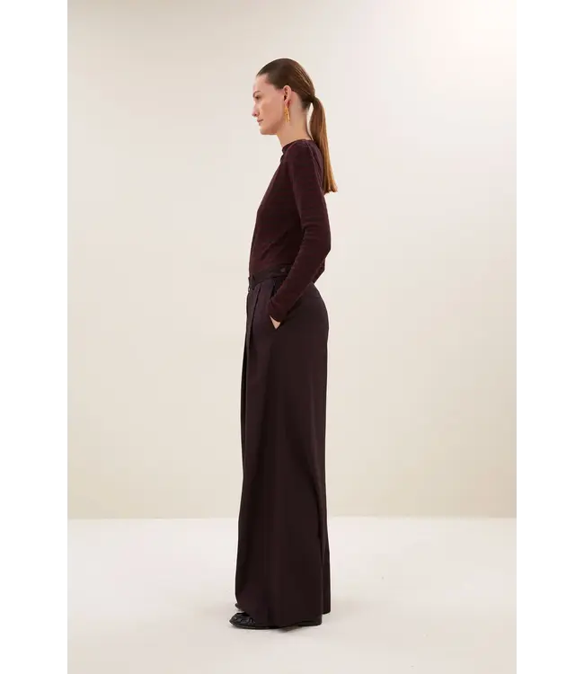 BY BAR LEYA MELANGE STRIPE TOP PECAN