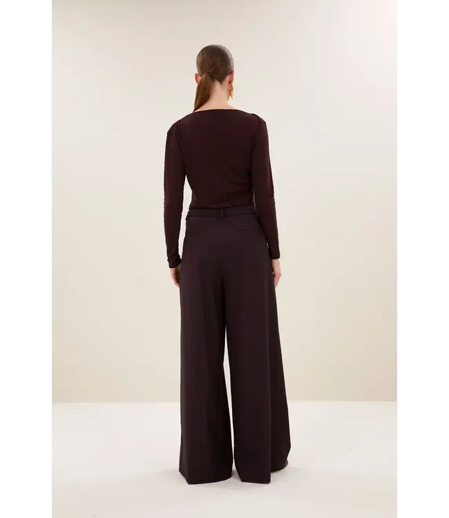 BY BAR LEYA MELANGE STRIPE TOP PECAN