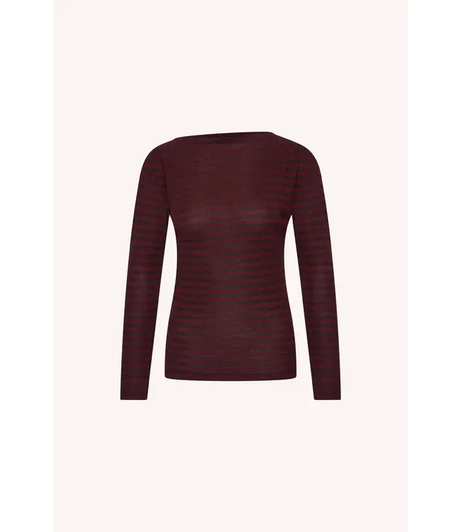 BY BAR LEYA MELANGE STRIPE TOP PECAN