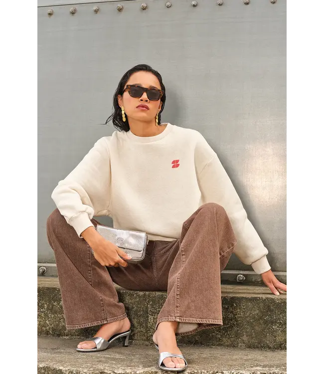 BY BAR LILI COAST MELANGE SWEATER OYSTER MELEE