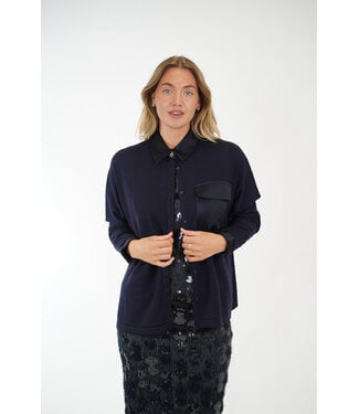MEIMEIJ SEMICOUTURE VEST DONKERBLAUW