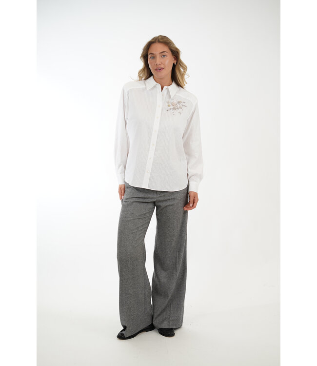 IVI EMBELLISHED BLOUSE WHITE