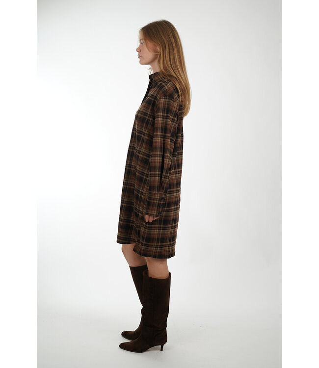 AIMEE LUXEMBOURG DRESS BROWN/CAMEL