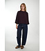 BY BAR JESS BLOUSE WINE CHECK