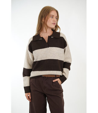 WITH BLACK WITHBLACK LIZA LS HENLEY PULLOVER BIRCH