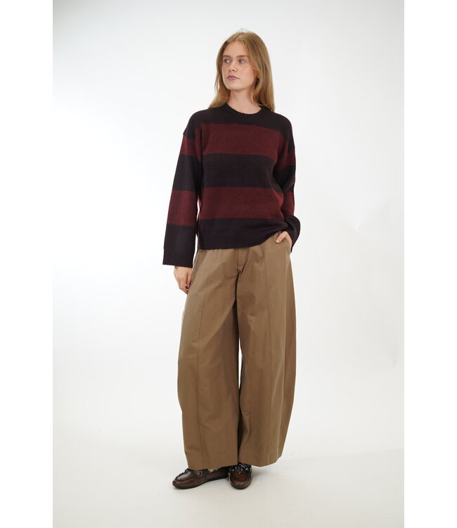 WITHBLACK LIZA STRIPE PULLOVER WINE