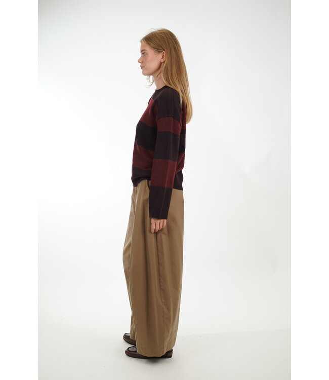 WITHBLACK LIZA STRIPE PULLOVER WINE