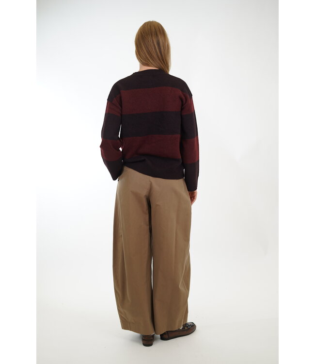 WITHBLACK LIZA STRIPE PULLOVER WINE