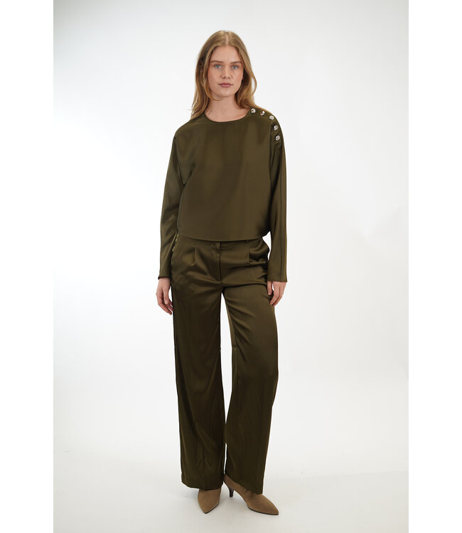 DANTE6 JULES SATIN PANTS OLIVE MOSS