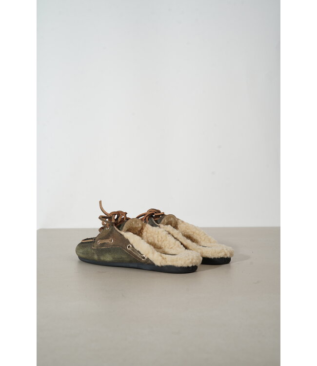 POSA BOAT LOAFER MULE BRUSHED GREY