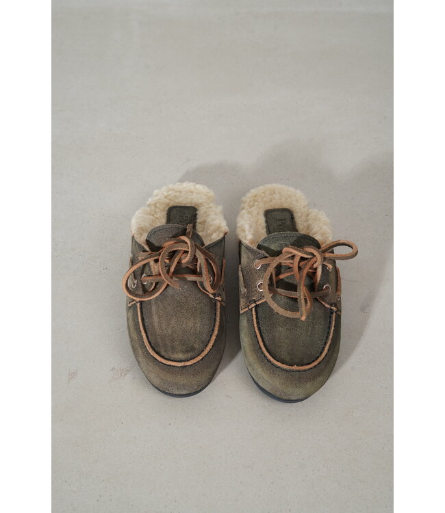 POSA BOAT LOAFER MULE BRUSHED GREY