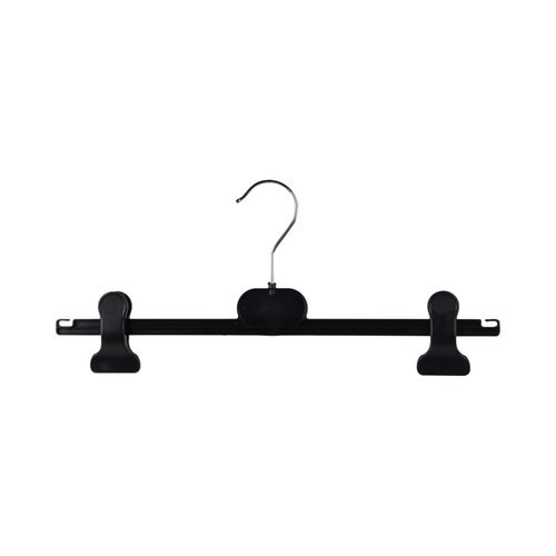 Metaplastics Kunststof kledinghangers RK/CAP-36 - Zwart met klemmen - 200 stuks