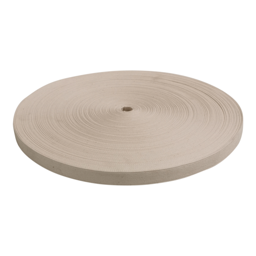 Katoenen singelband wit - 25 mm breed - 100 meter per rol