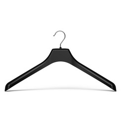 Mainetti kledinghangers - EQ 14 - Zwart kunststof - anti-slip