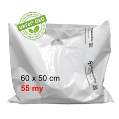 Draagtassen wit - 60 x 50 cm - 55 mÎ¼ - 250 stuks