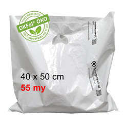 Draagtassen wit - 40 x 50 cm - 55 mÎ¼ - 250 stuks