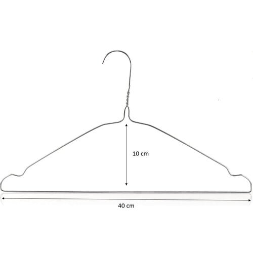 Laundryshop.nl Kledinghanger - draadhanger gegalvaniseerd - stomerij hanger 40 cm - ø 2.2 mm  - 500 stuks