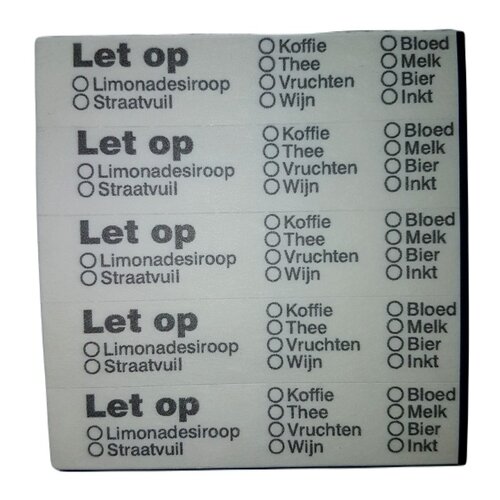 Merkbon " Let Op " -  per blok 500 stuks