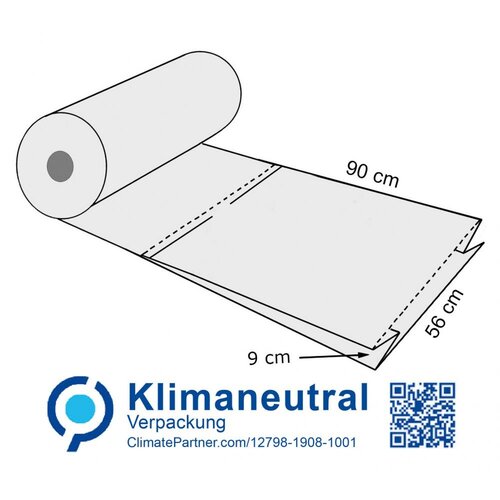 Kledinghoezen | 56 x 90 cm | 2 x 9 cm hoog | 500 stuks 15 mμ